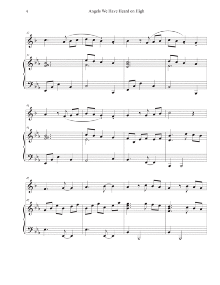 Angels We Have Heard on High (Trumpet-Piano) Trumpet Solo scores gallery preview page 4