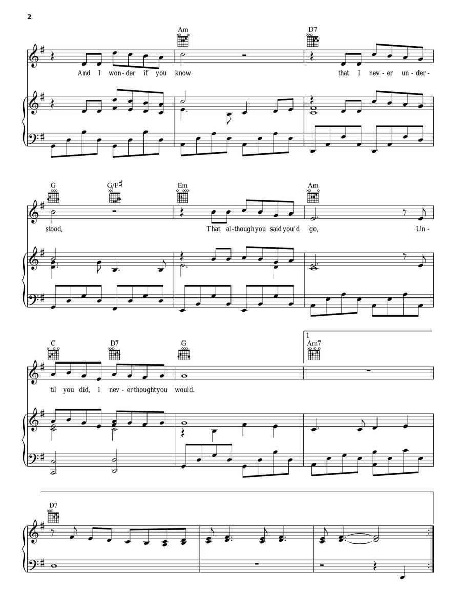 Empty Chairs Piano, Vocal, Guitar scores gallery preview page 2