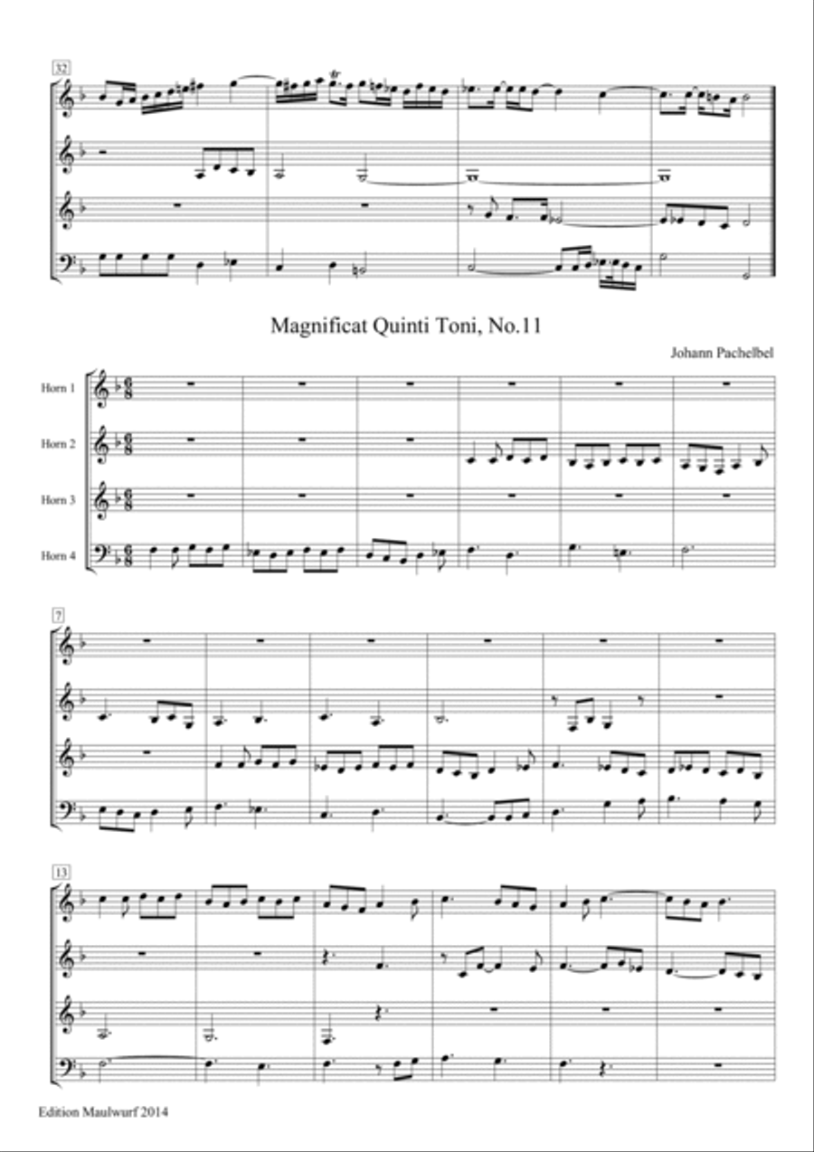 2 Fugues on the Magnificat Brass Quartet scores gallery preview page 5