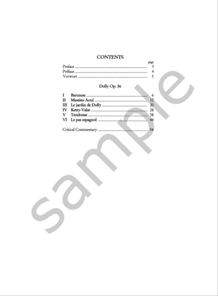 Dolly Op. 56 for Piano Duet
