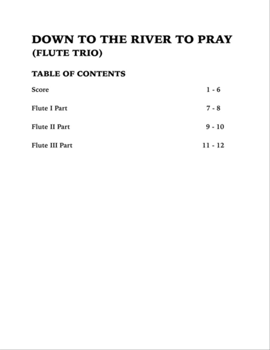 Down to the River to Pray (Flute Trio) Flute Trio scores gallery preview page 4