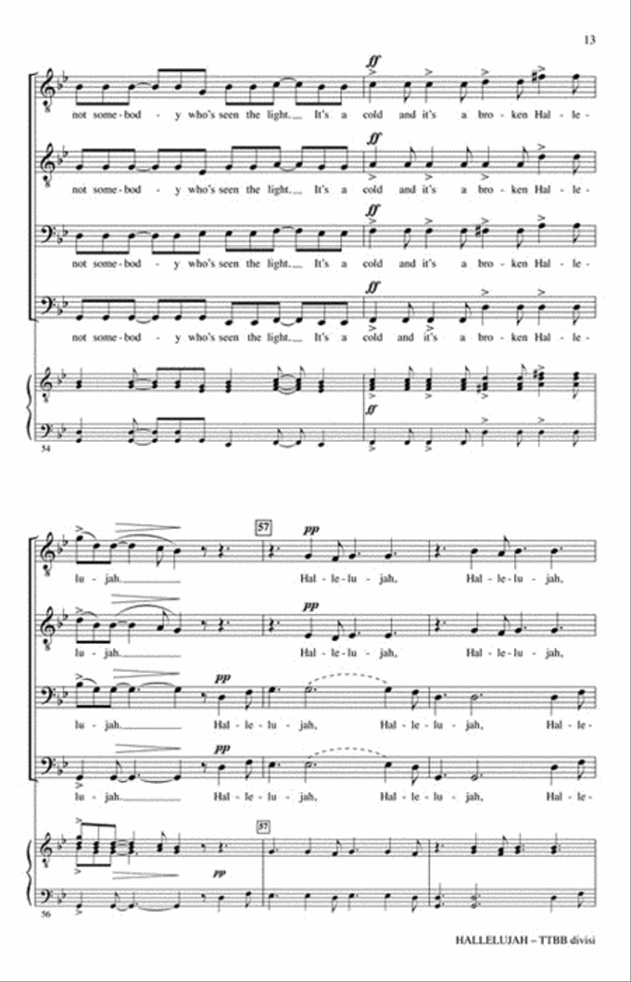 Hallelujah TTBB scores gallery preview page 4