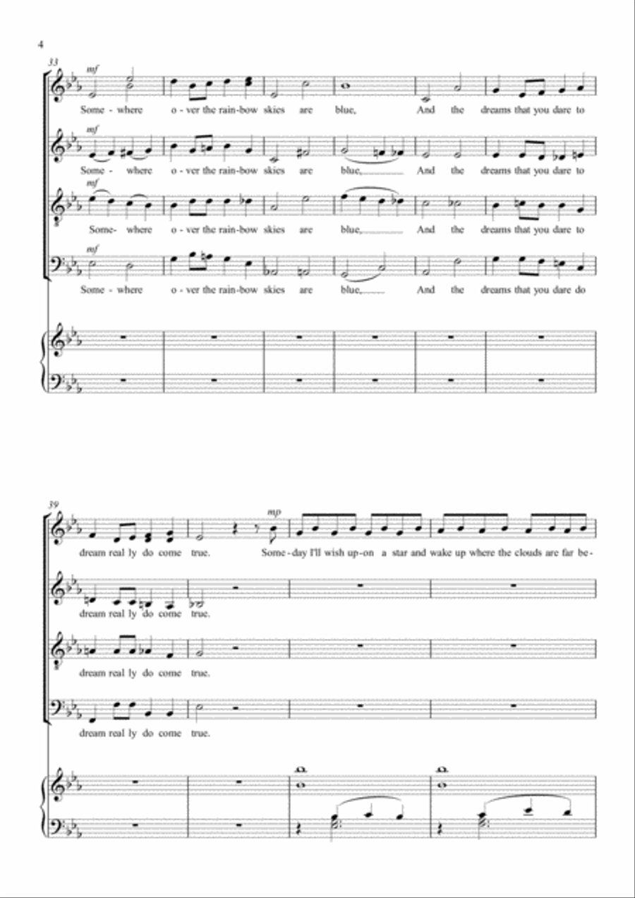 Over The Rainbow (from The Wizard Of Oz) 4-Part scores gallery preview page 4