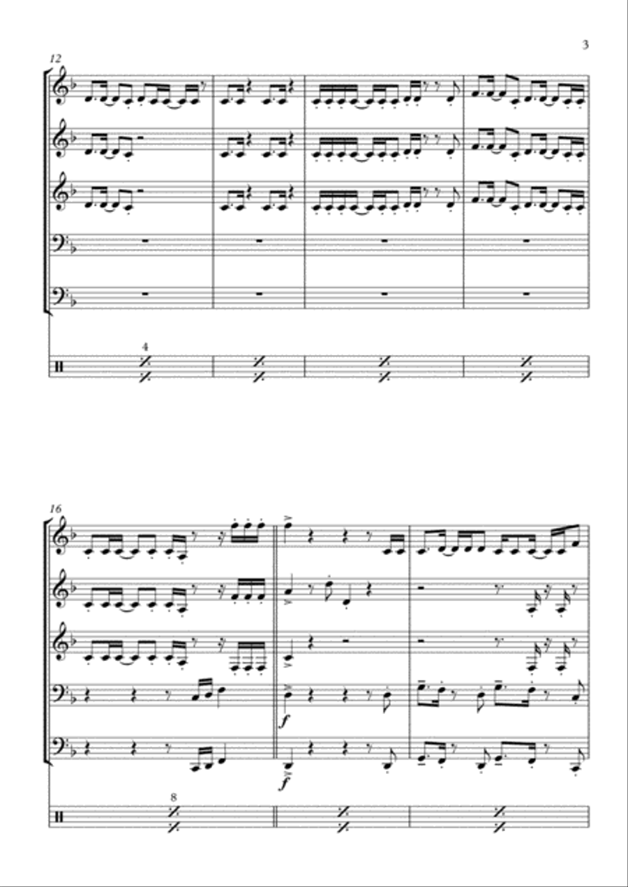 Uptown Funk Small Ensemble scores gallery preview page 3