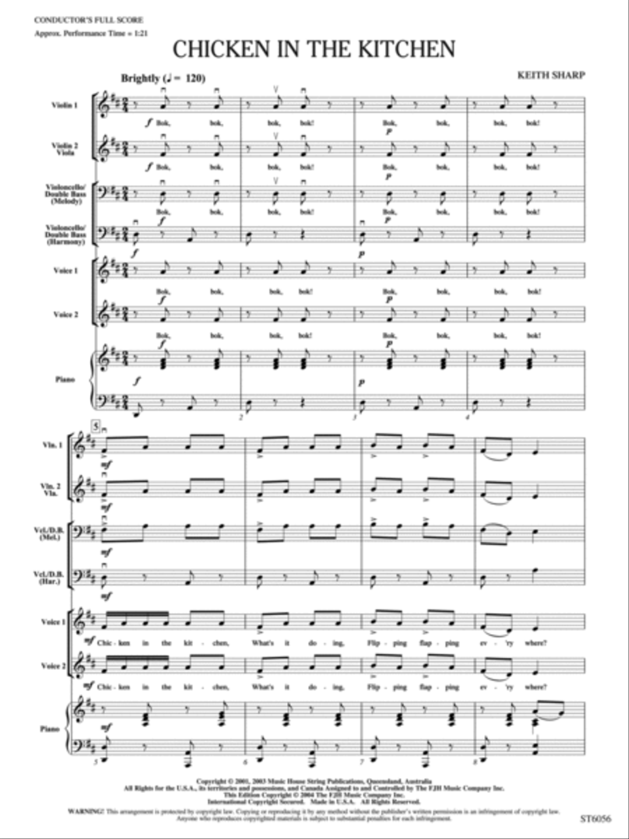 Chicken in the Kitchen: Score String Orchestra scores gallery preview page 3
