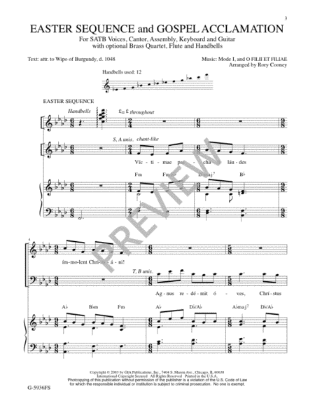 Easter Sequence and Gospel Acclamation - Full Score and Parts