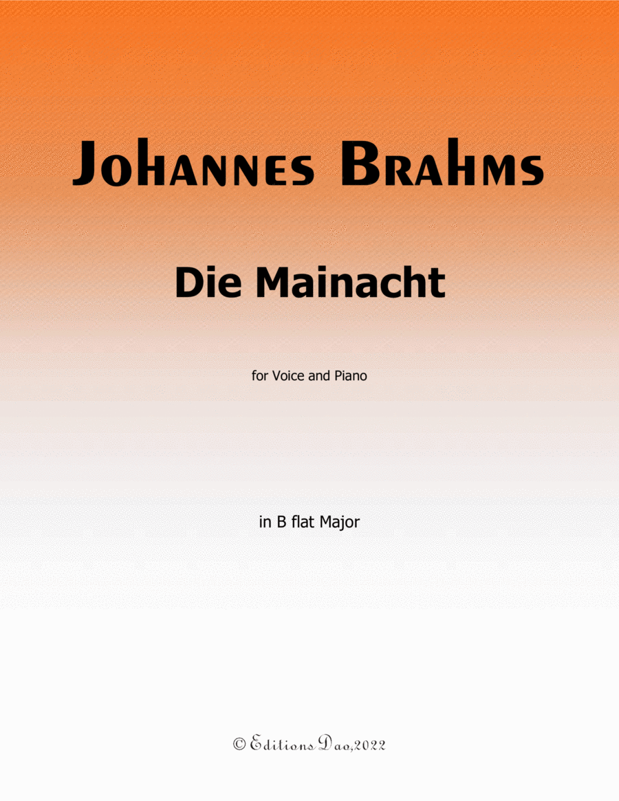 Die Mainacht, by Brahms, in B flat Major