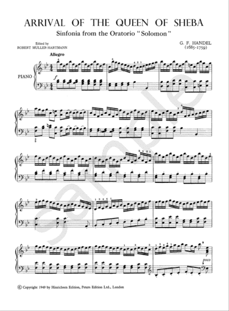 Arrival of the Queen of Sheba Piano Solo scores gallery preview page 2