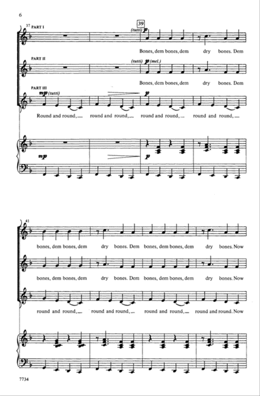 Walk Dem Bones! Choir scores gallery preview page 4