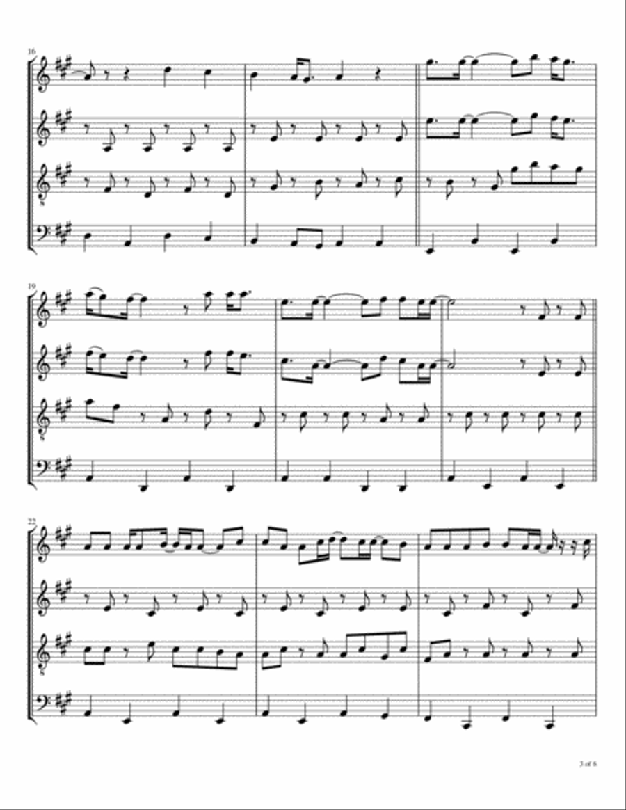 I've Just Seen A Face Woodwind Quartet scores gallery preview page 4