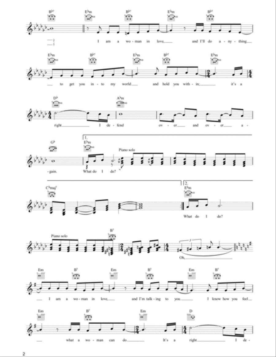 A Woman In Love A Woman In Love Piano scores gallery preview page 2