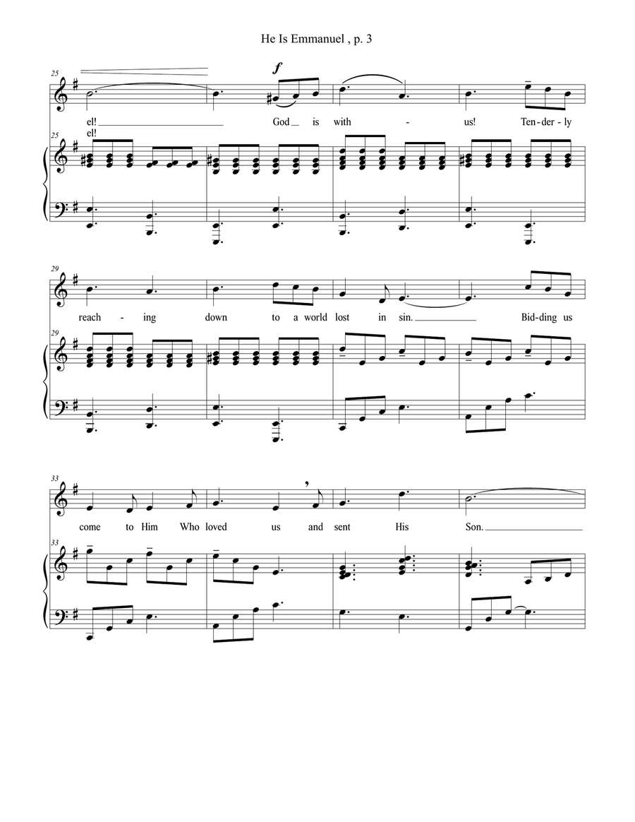He Is Emmanuel - Christmas Vocal Solo Medium Voice scores gallery preview page 3