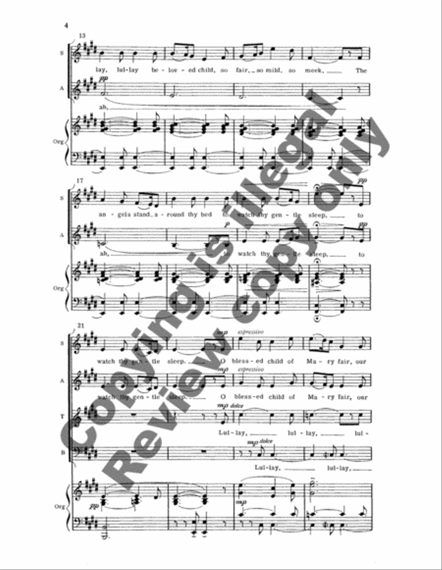 A Christmas Celebration: Lullaby 4-Part scores gallery preview page 4