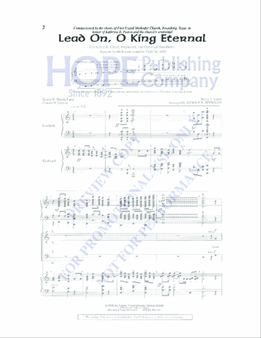 Lead On, O King Eternal 4-Part scores gallery preview page 2