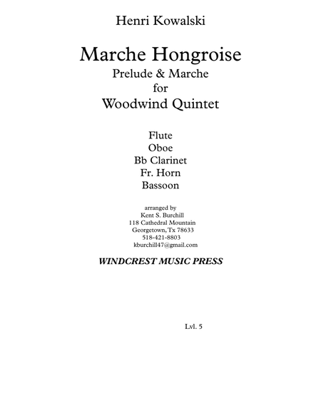 MARCHE HONGROISE for Woodwind Quintet image number null