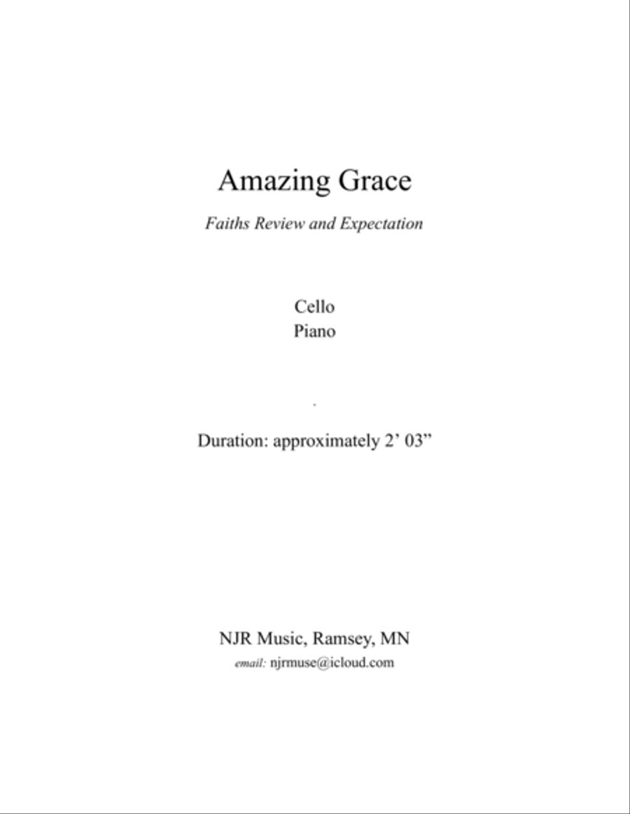 Amazing Grace (Cello & Piano) Full Set Piano scores gallery preview page 5