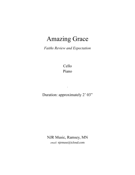 Amazing Grace (Cello & Piano) Full Set image number null
