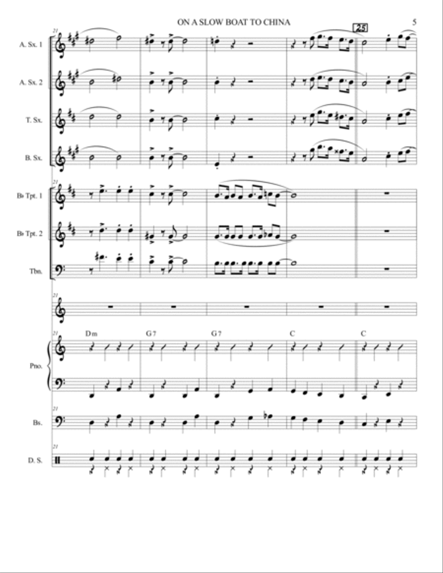 On A Slow Boat To China On A Slow Boat To China Jazz Ensemble scores gallery preview page 5