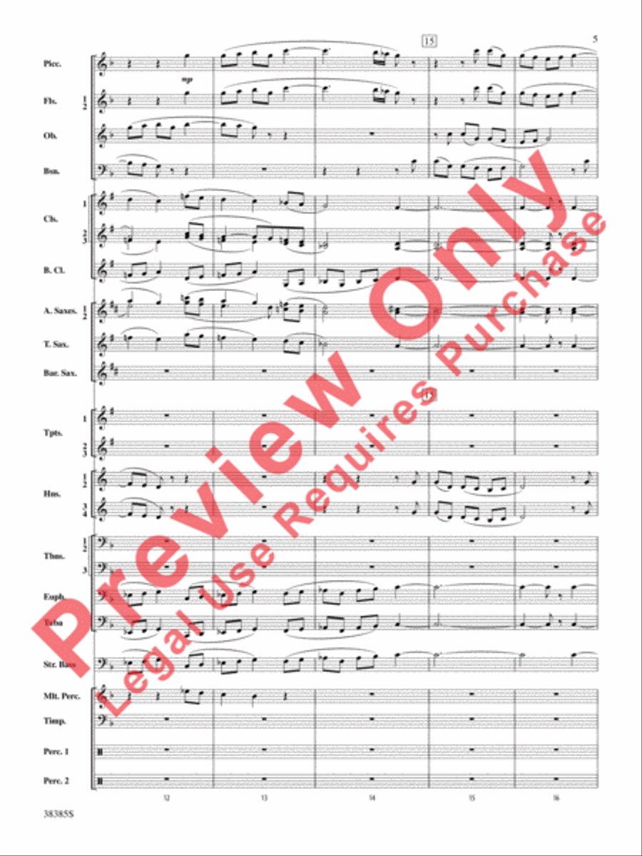 Fantasia on the Alleluia Hymn Concert Band scores gallery preview page 6