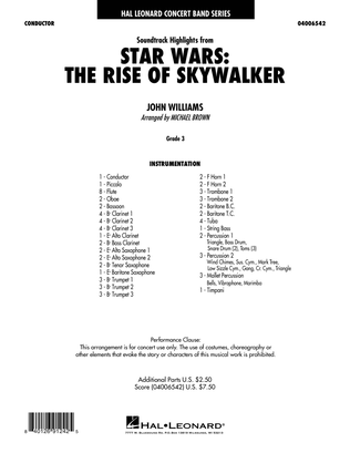 Soundtrack Highlights from Star Wars: The Rise of Skywalker - Conductor Score (Full Score)