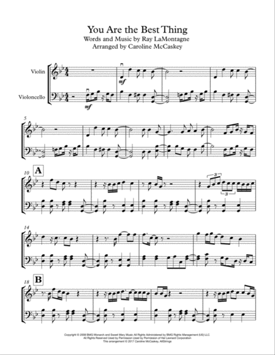 You Are The Best Thing String Duet scores gallery preview page 2