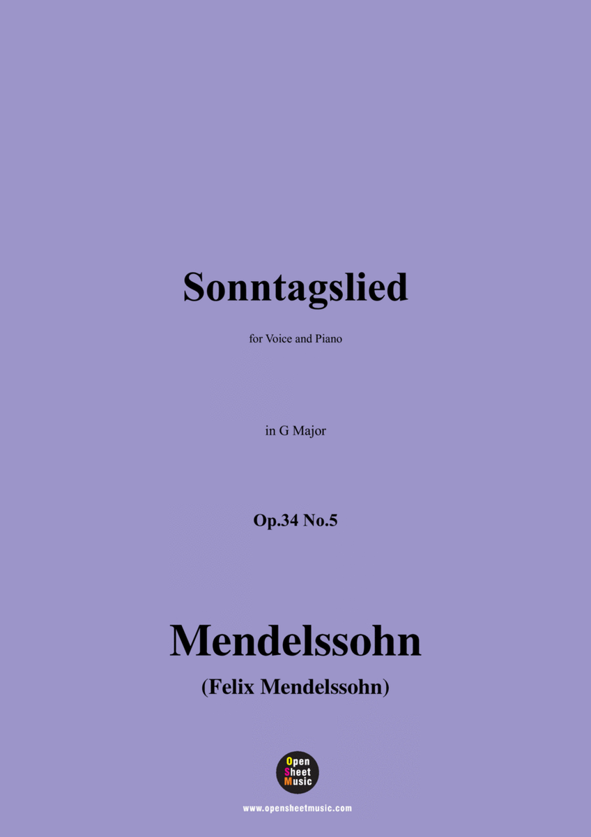 F. Mendelssohn-Sonntagslied,Op.34 No.5,in G Major