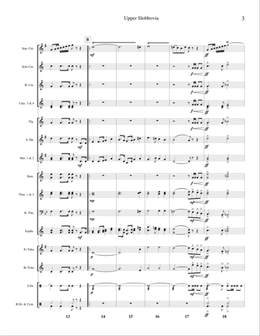 National Anthem of the Democratic People's Republic of Upper Slobbovia Brass Ensemble scores gallery preview page 3