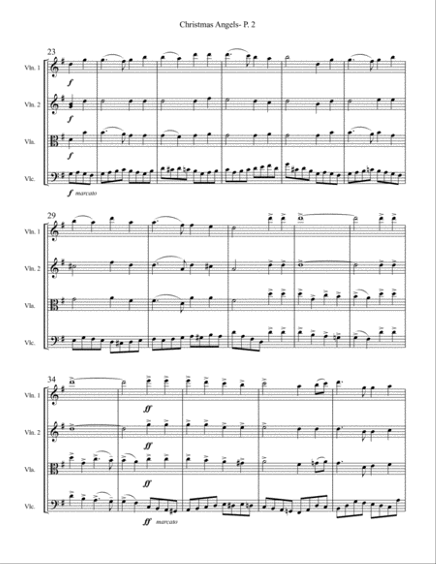 Christmas Angels String Quartet scores gallery preview page 2