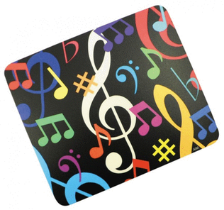 Mouse Pad Music Notes Multi Color