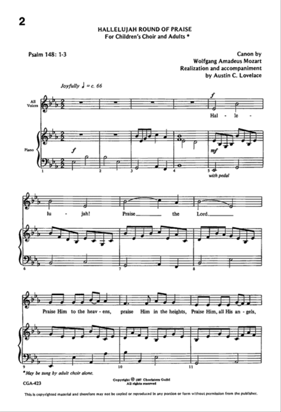 Hallelujah Round of Praise 4-Part scores gallery preview page 2