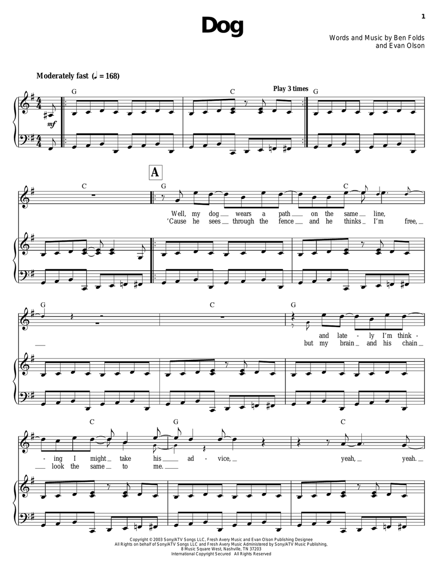 Dog Piano scores gallery preview page 1