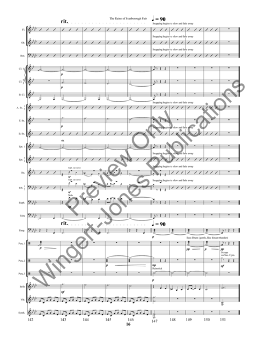 The Rains of Scarborough Fair Concert Band scores gallery preview page 19