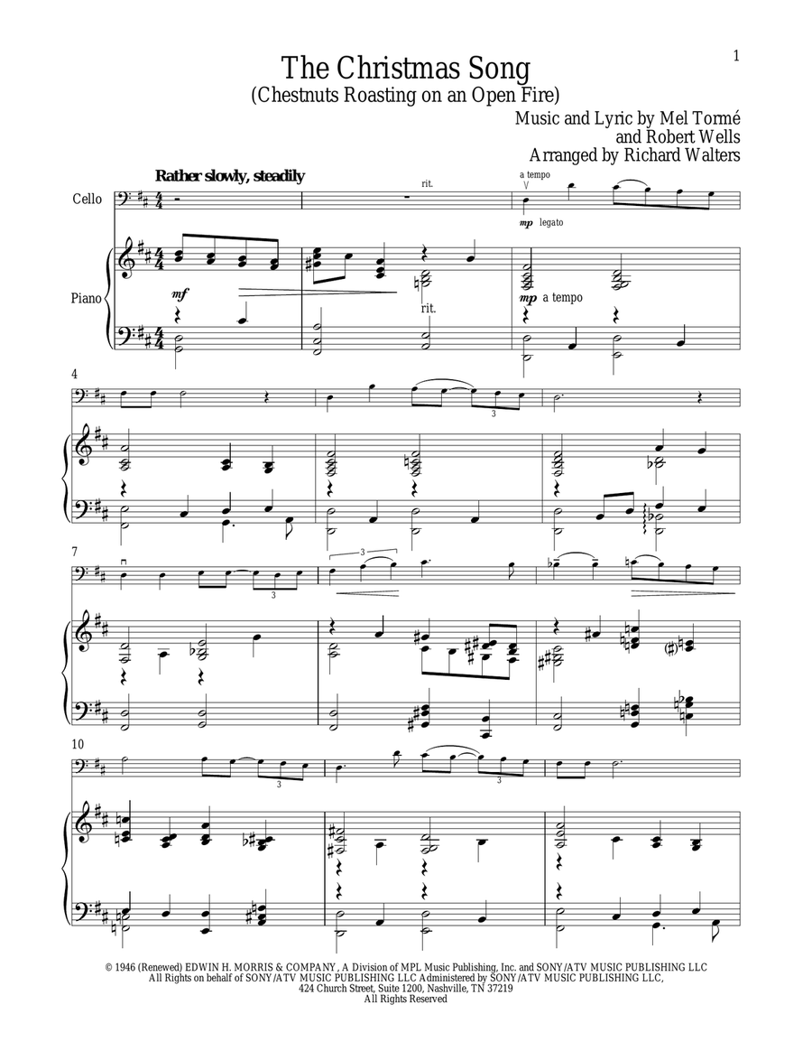 The Christmas Song (Chestnuts Roasting On An Open Fire) Piano scores gallery preview page 1