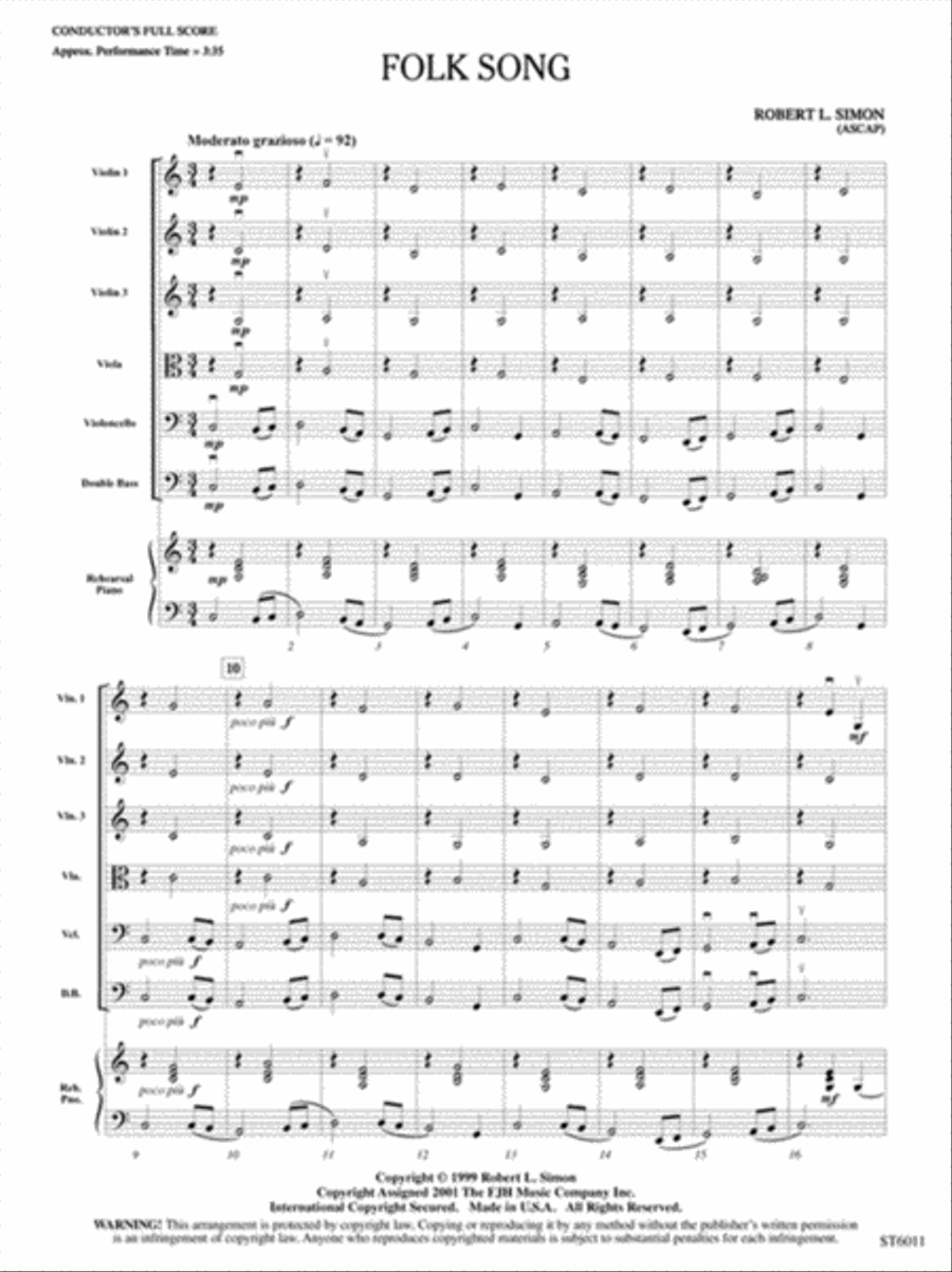 Folk Song String Orchestra scores gallery preview page 2