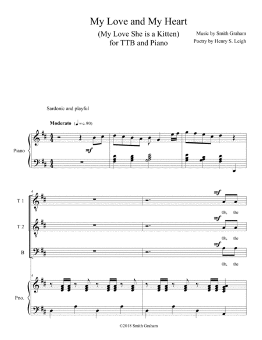 My Love and My Heart - TTB and Piano TTBB scores gallery preview page 1
