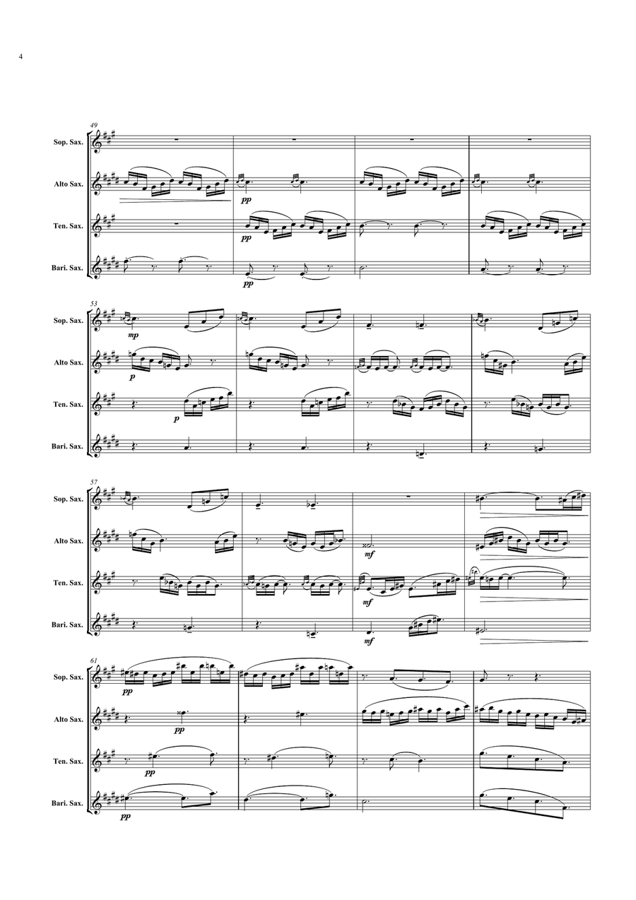 Le Tombeau de Couperin (Saxophone Quartet) Saxophone Quartet scores gallery preview page 5