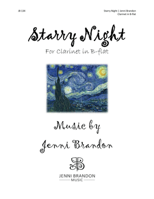 Book cover for Starry Night for solo B-flat clarinet