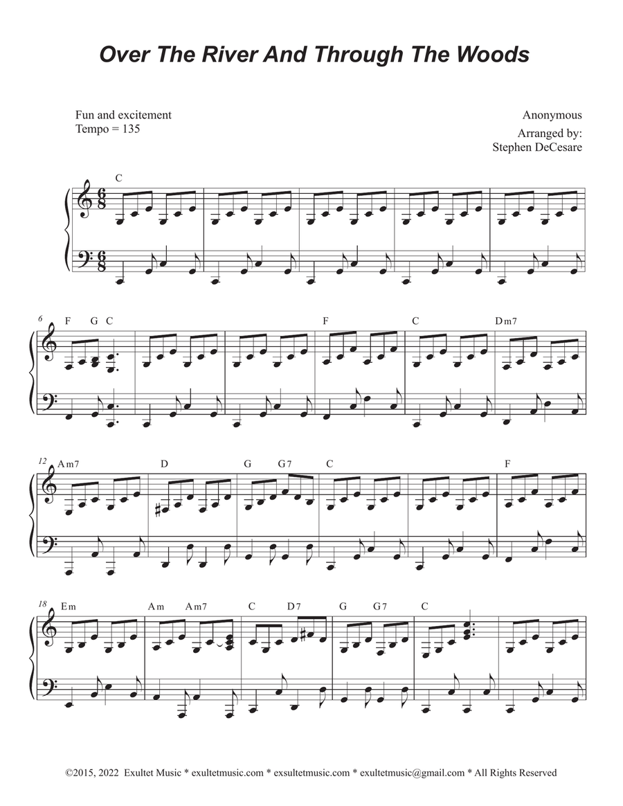 Over The River And Through The Woods (Duet for Bb-Trumpet and French Horn) Brass Duet scores gallery preview page 5