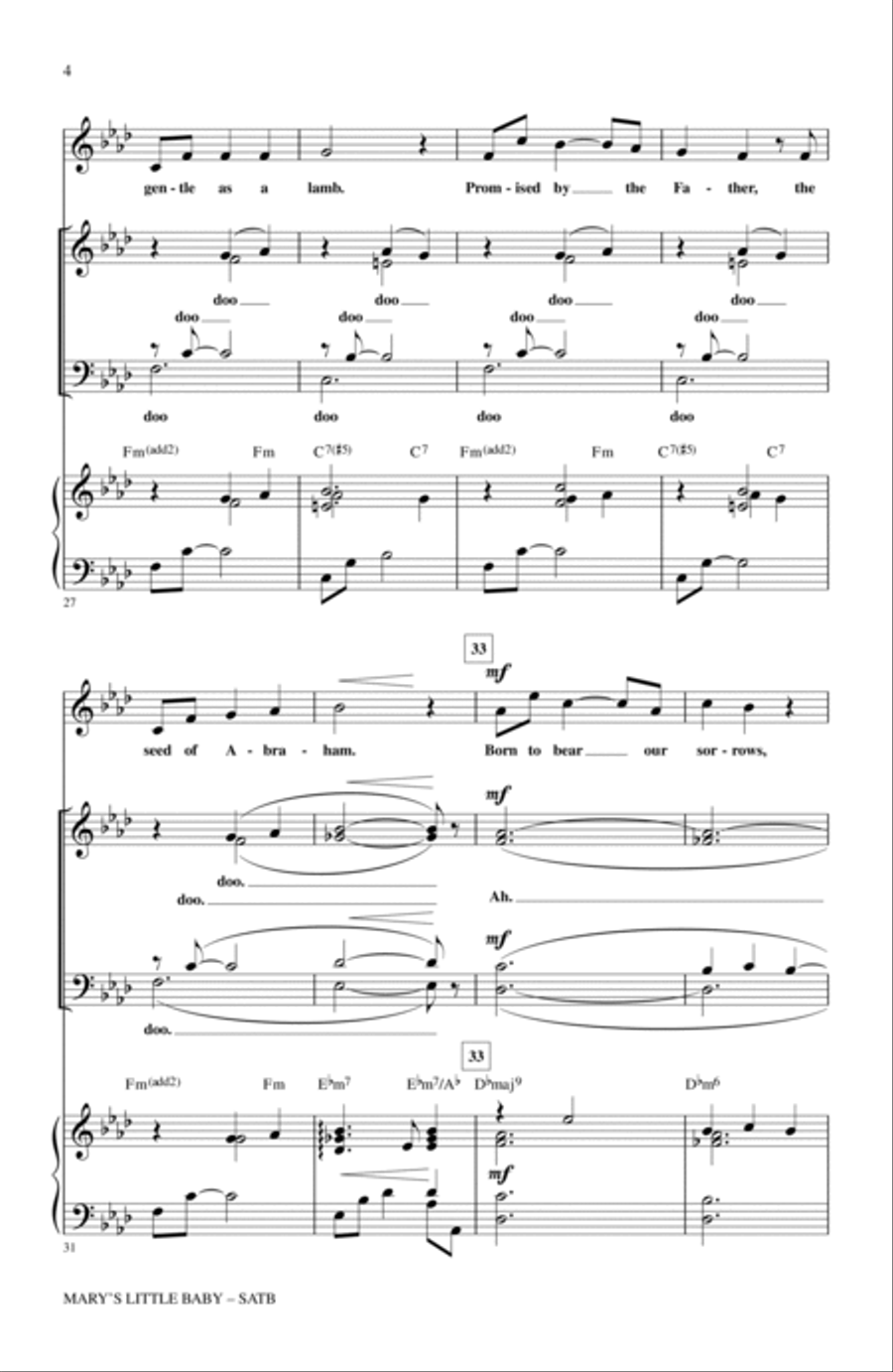 Mary's Little Baby (How Beautiful You Are) Choir scores gallery preview page 3
