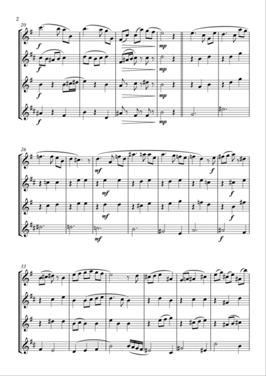 Sarabande - Saxophone Quartet Saxophone Quartet scores gallery preview page 2