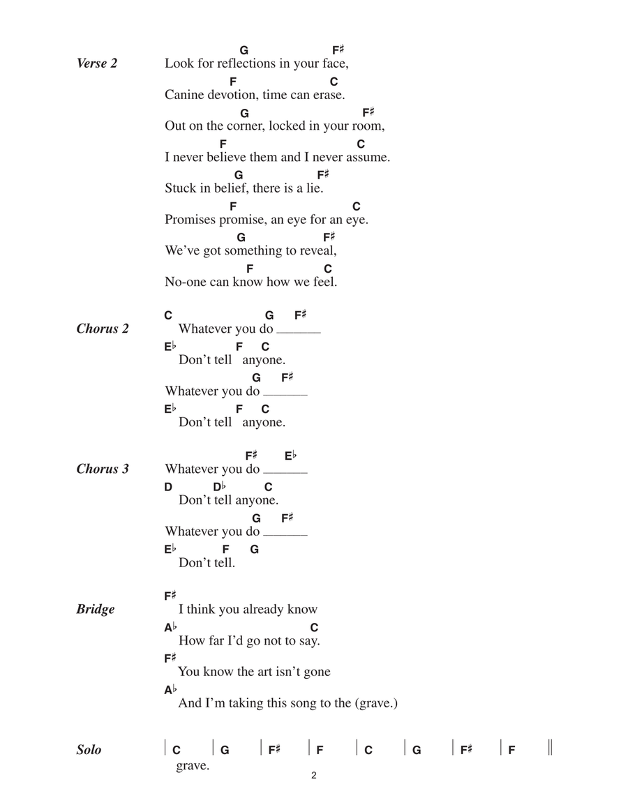 The Lost Art Of Keeping A Secret Guitar scores gallery preview page 2