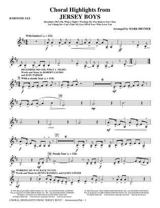 Jersey Boys (Choral Highlights) - Baritone Sax
