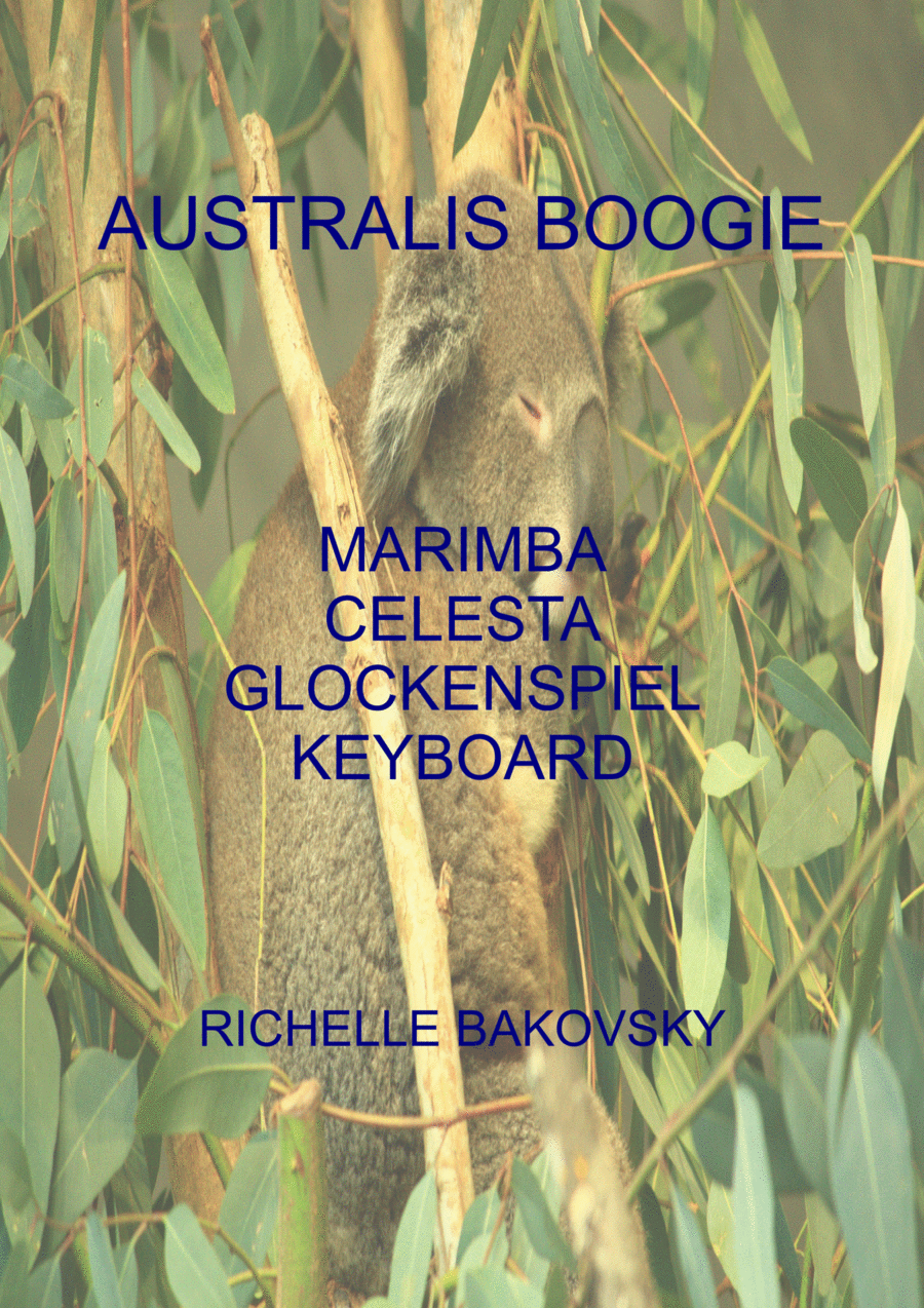 R. Bakovsky: Australis Boogie for Marimba, Keyboard, Celesta, and Glockenspiel Piano scores gallery preview page 1