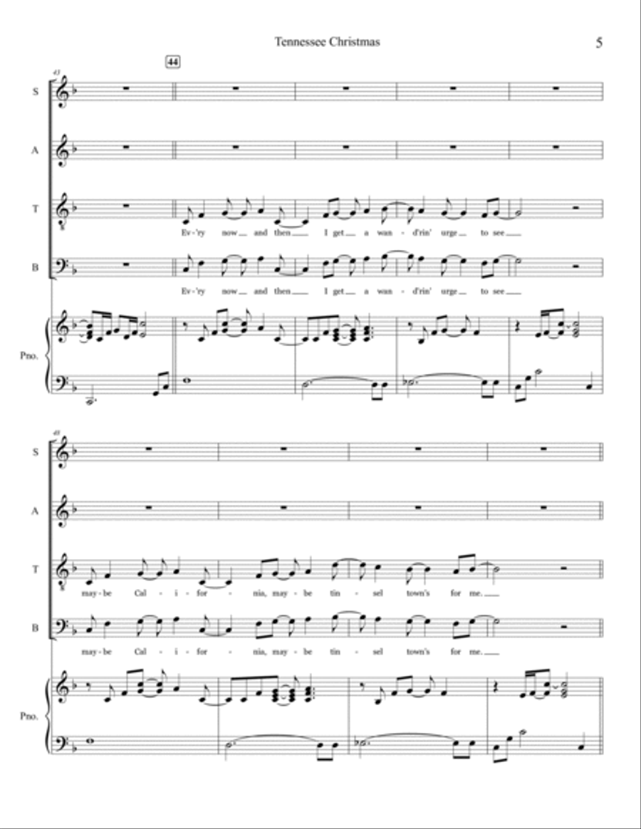Tennessee Christmas Tennessee Christmas 4-Part scores gallery preview page 5