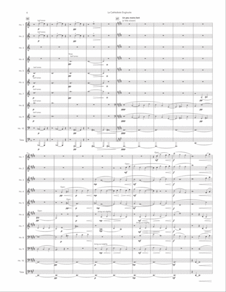 Sunken Cathedral for Horn Choir and Tuba Choir scores gallery preview page 6