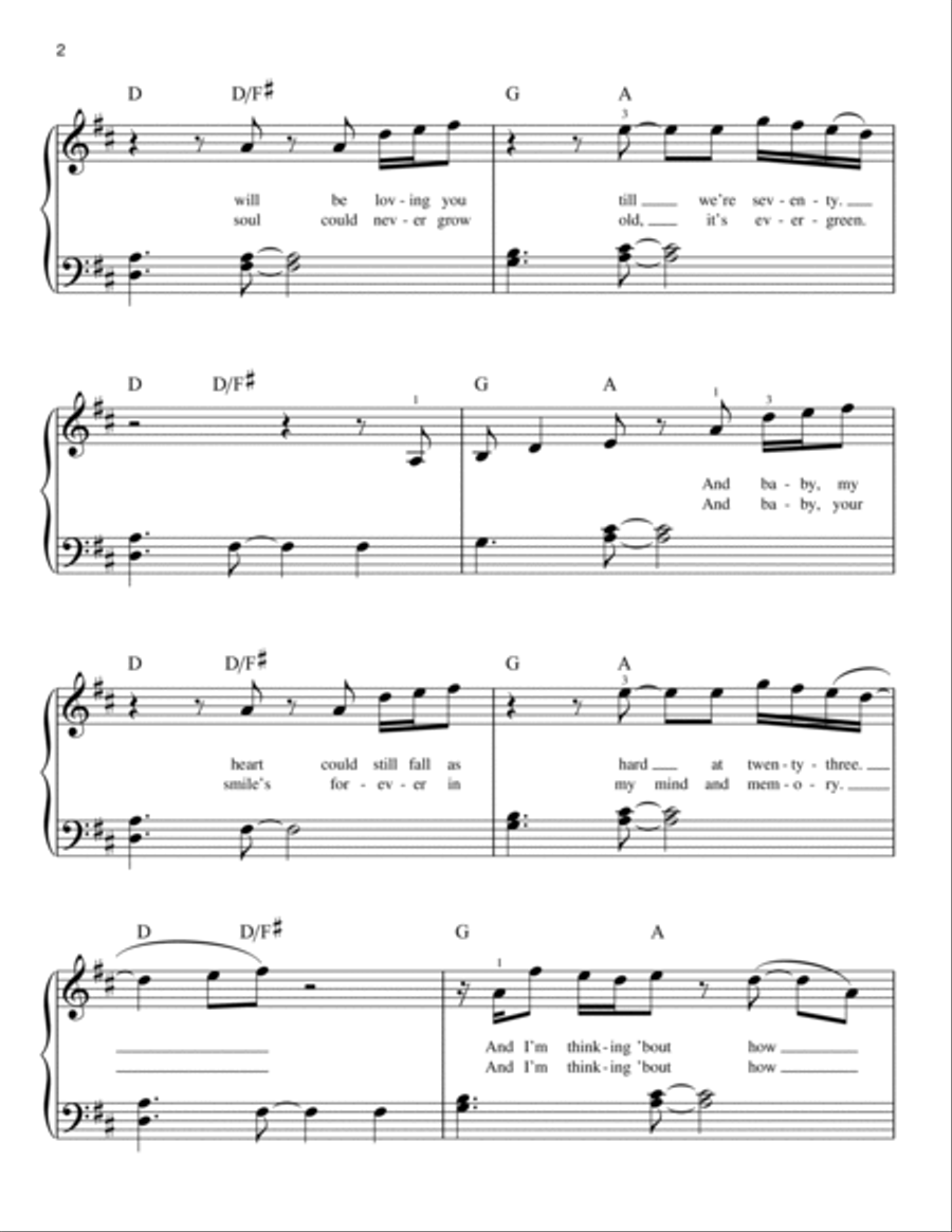 Thinking Out Loud Thinking Out Loud Easy Piano scores gallery preview page 2
