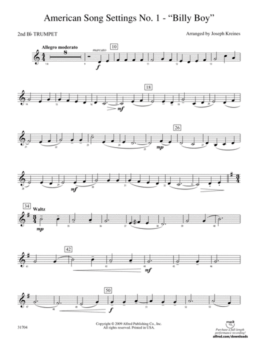 American Song Settings, No. 1: 2nd B-flat Trumpet
