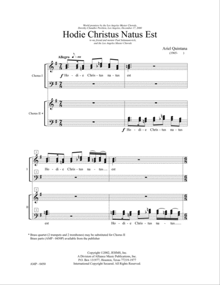 Hodie Christus Natus Est 4-Part scores gallery preview page 2