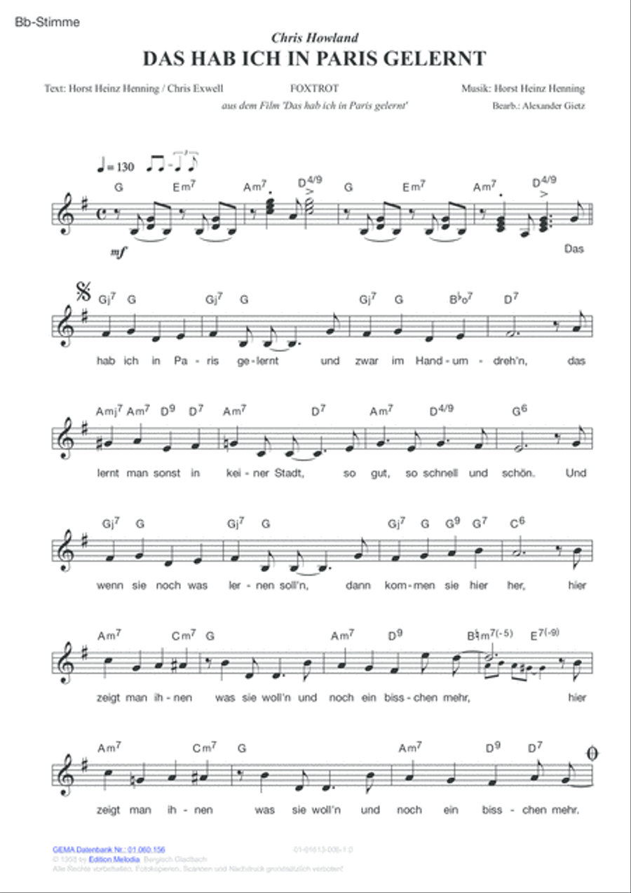 Das hab ich in Paris gelernt Voice scores gallery preview page 4