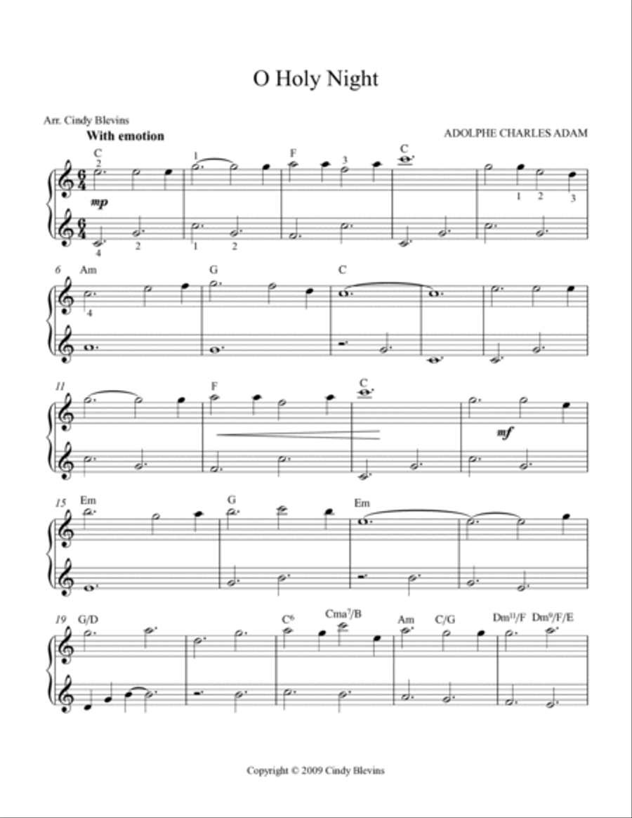 O Holy Night, for Easy Harp Solo Harp scores gallery preview page 2